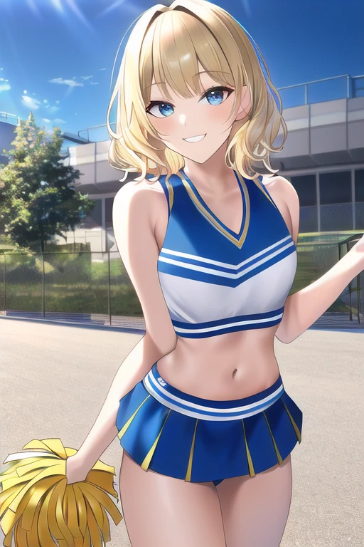 [NovelAI] Cheerleader Outdoor Medium hair Laughing Masterpiece [Illustration]